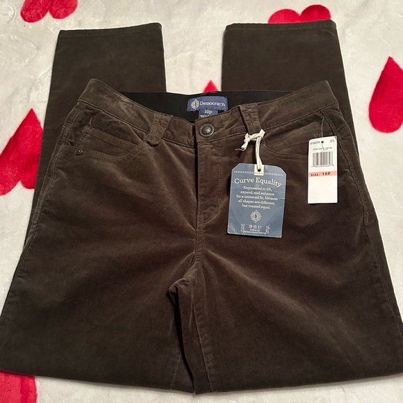 NWT Democracy "Ab"solution® Petite Corduroy Straight Leg Pants - Picture 4 of 14